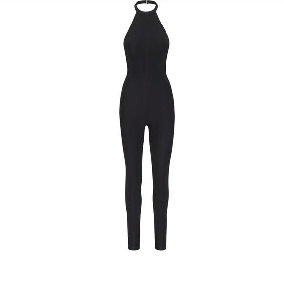 Skims Jelly Sheer Full Halter Bodysuit in Onyx XL - Picture 1 of 4